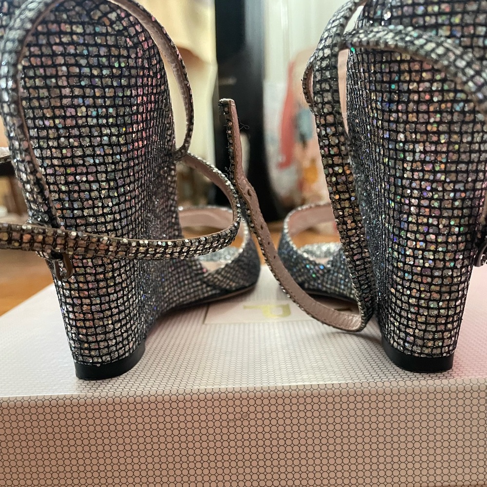 SJP (Sarah Jessica Parker) Glitter Wedge “Boca” Sandals (size 37.5) - Picture 5 of 14